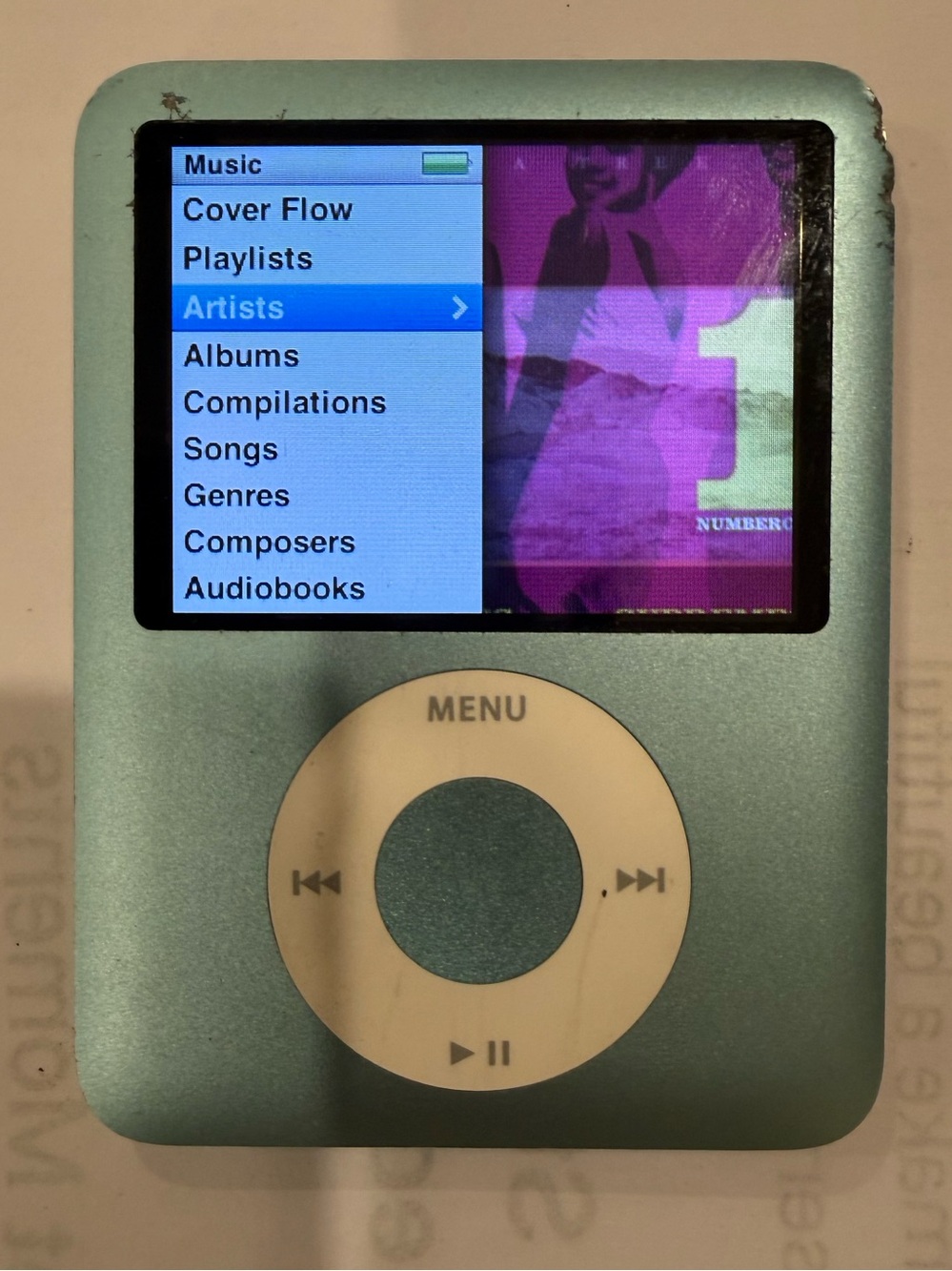 Apple iPod Nano Teal and White Portable MP3 Player